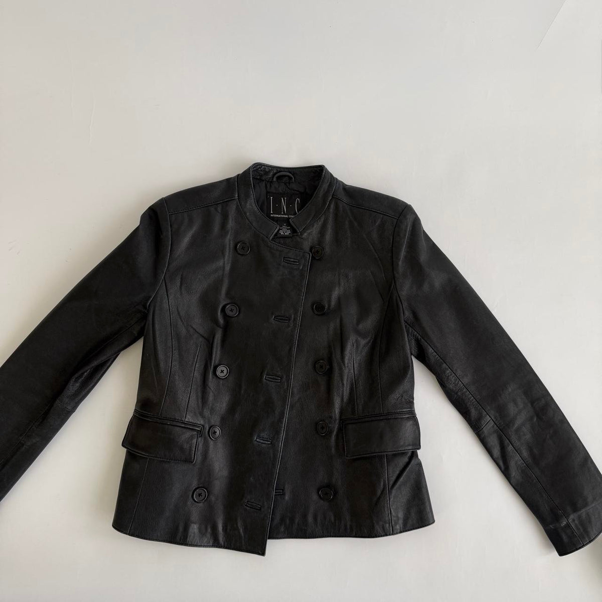 90s Genuine Leather Vintage Napoleon Military Jacket