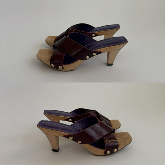 Yves Saint Laurent by Tom Ford Archival Wood Clog Mules
