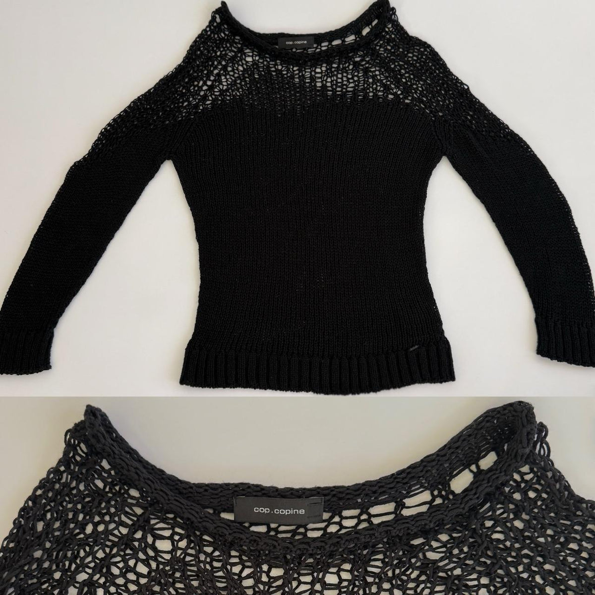 Cop.Copine Open-Knit Mesh Sweater Top