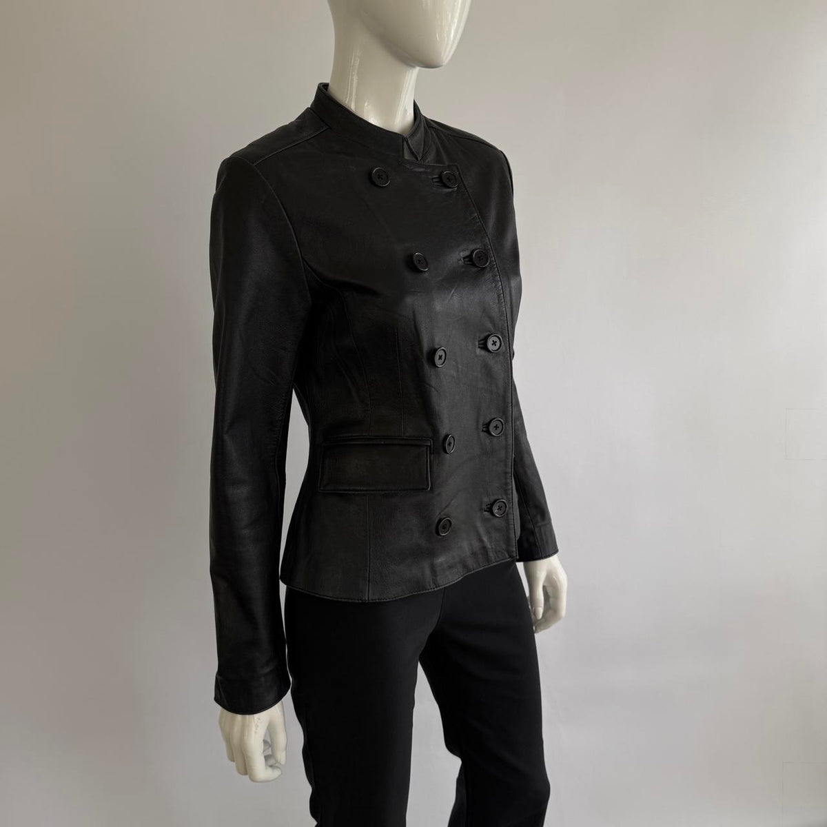90s Genuine Leather Vintage Napoleon Military Jacket