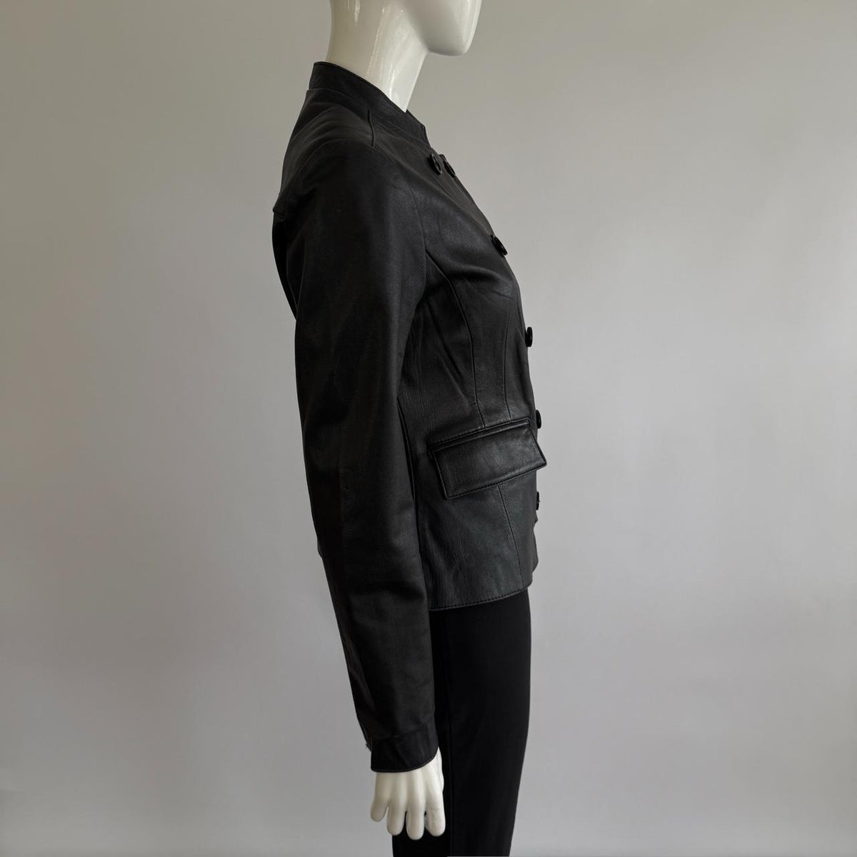 90s Genuine Leather Vintage Napoleon Military Jacket