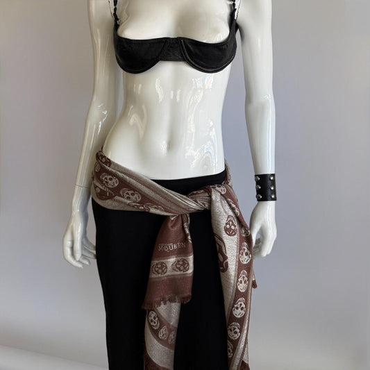 Alexander McQueen 2000s Silk Skull Scarf