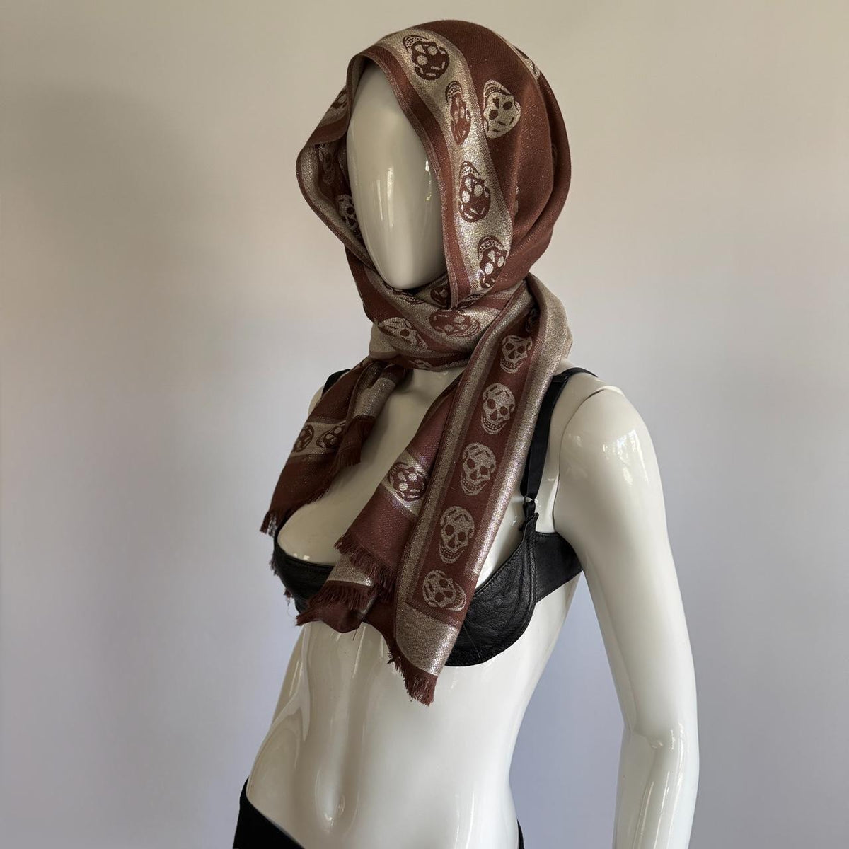 Alexander McQueen 2000s Silk Skull Scarf
