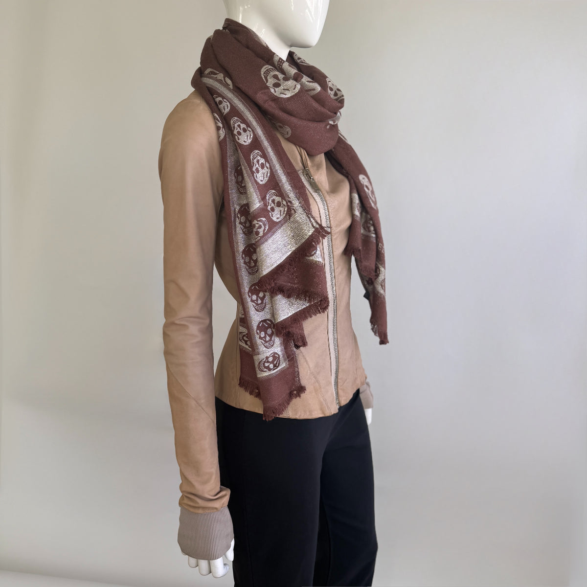 Alexander McQueen 2000s Silk Skull Scarf