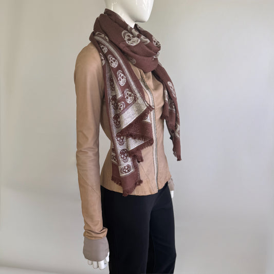 Alexander McQueen 2000s Silk Skull Scarf