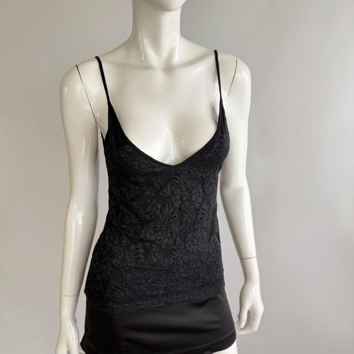 Anne Fontaine Paris Black Lace Camisole Top