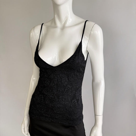 Anne Fontaine Paris Black Lace Camisole Top