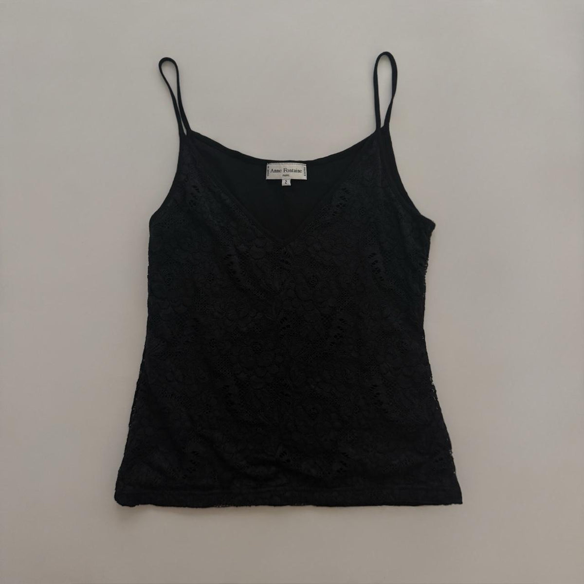 Anne Fontaine Paris Black Lace Camisole Top