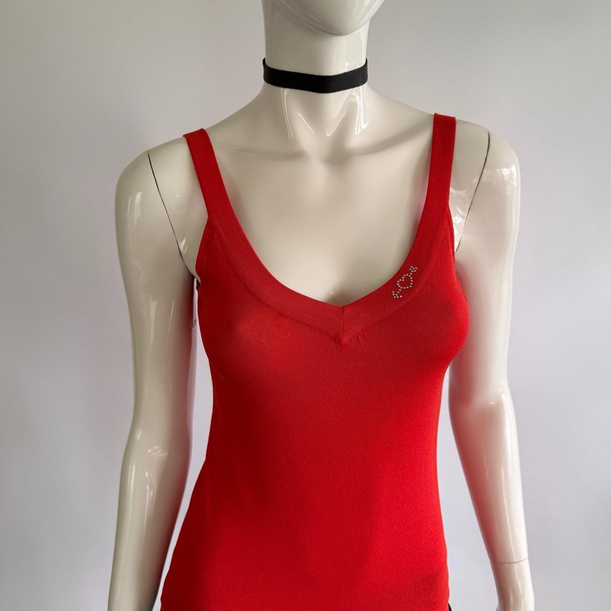 Blumarine Blugirl Archival Vintage Rhinestone Logo Top