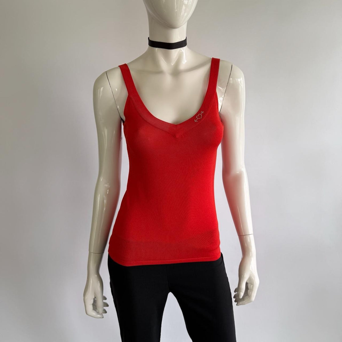 Blumarine Blugirl Archival Vintage Rhinestone Logo Top