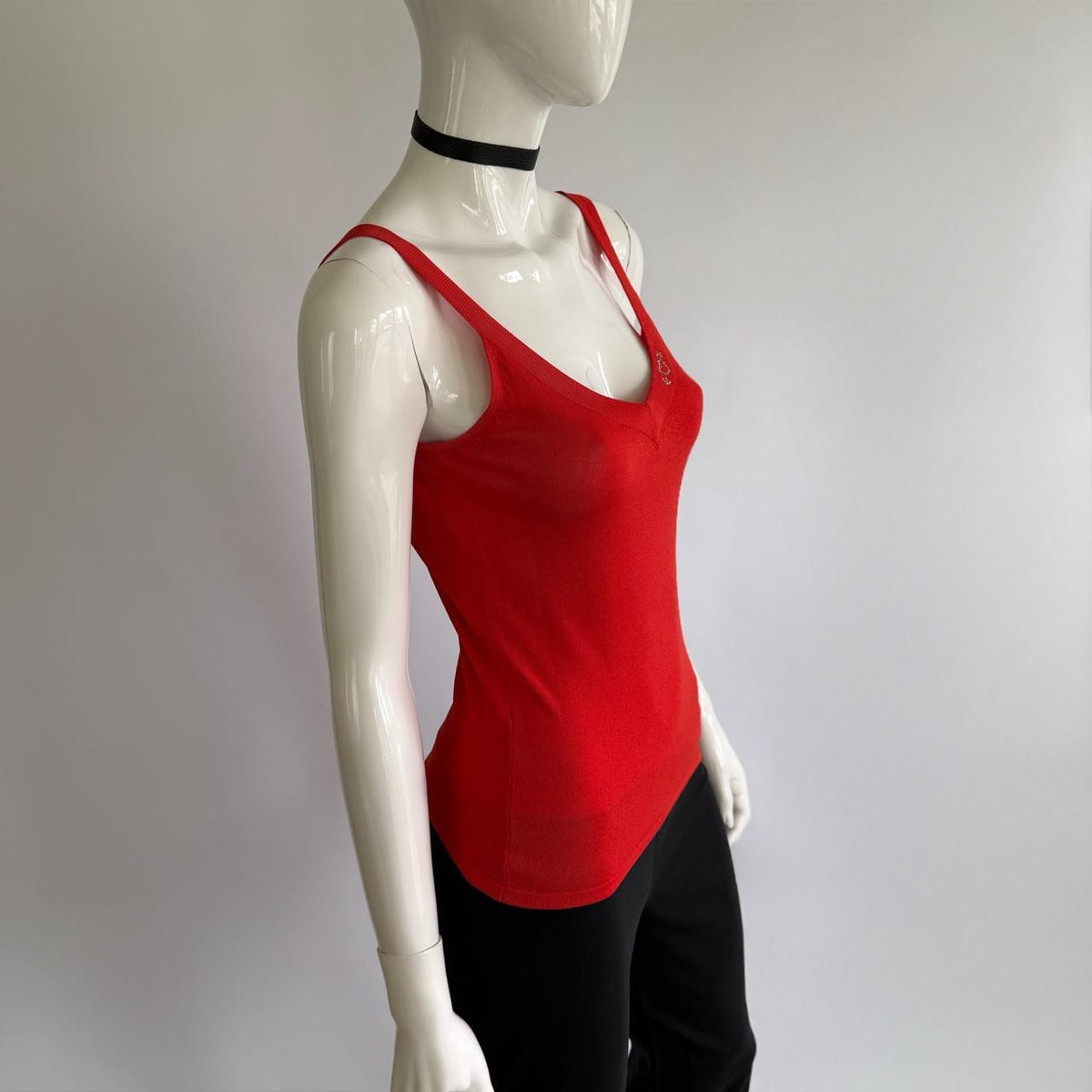 Blumarine Blugirl Archival Vintage Rhinestone Logo Top
