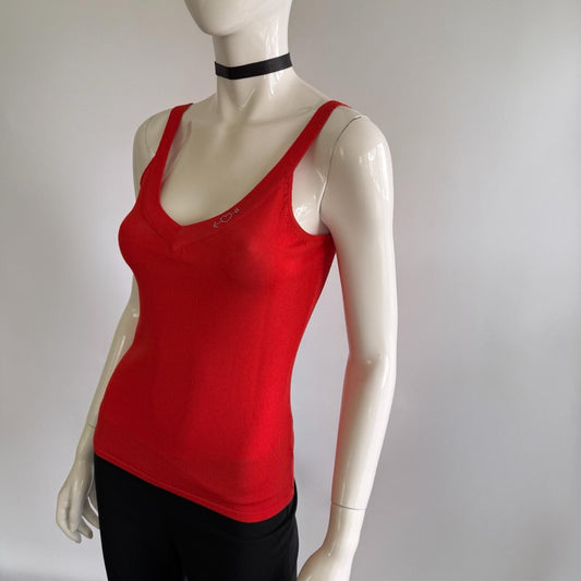 Blumarine Blugirl Archival Vintage Rhinestone Logo Top