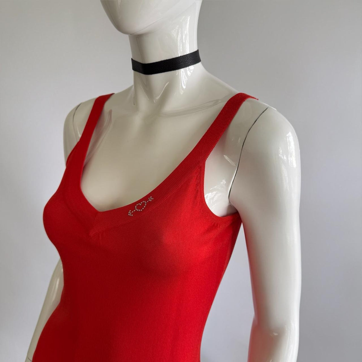 Blumarine Blugirl Archival Vintage Rhinestone Logo Top