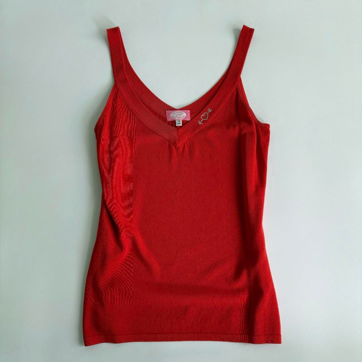 Blumarine Blugirl Archival Vintage Rhinestone Logo Top