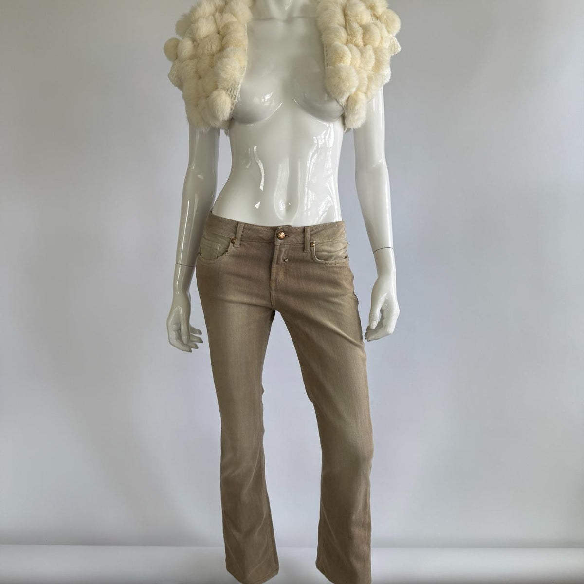 Blumarine 2000s Archival Rhinestone Low-Rise Pants