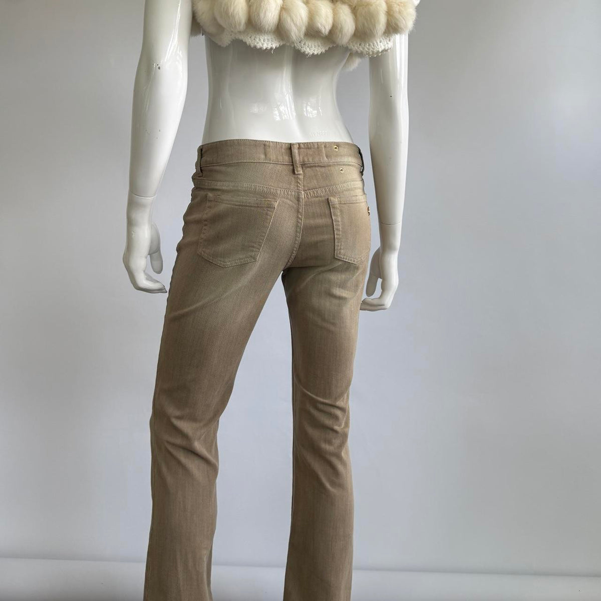 Blumarine 2000s Archival Rhinestone Low-Rise Pants
