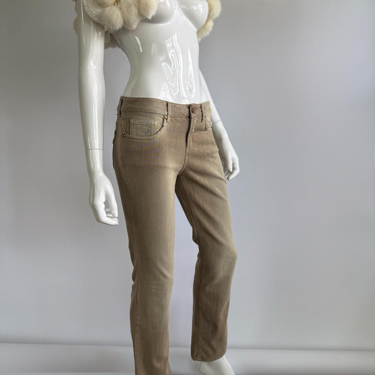Blumarine 2000s Archival Rhinestone Low-Rise Pants