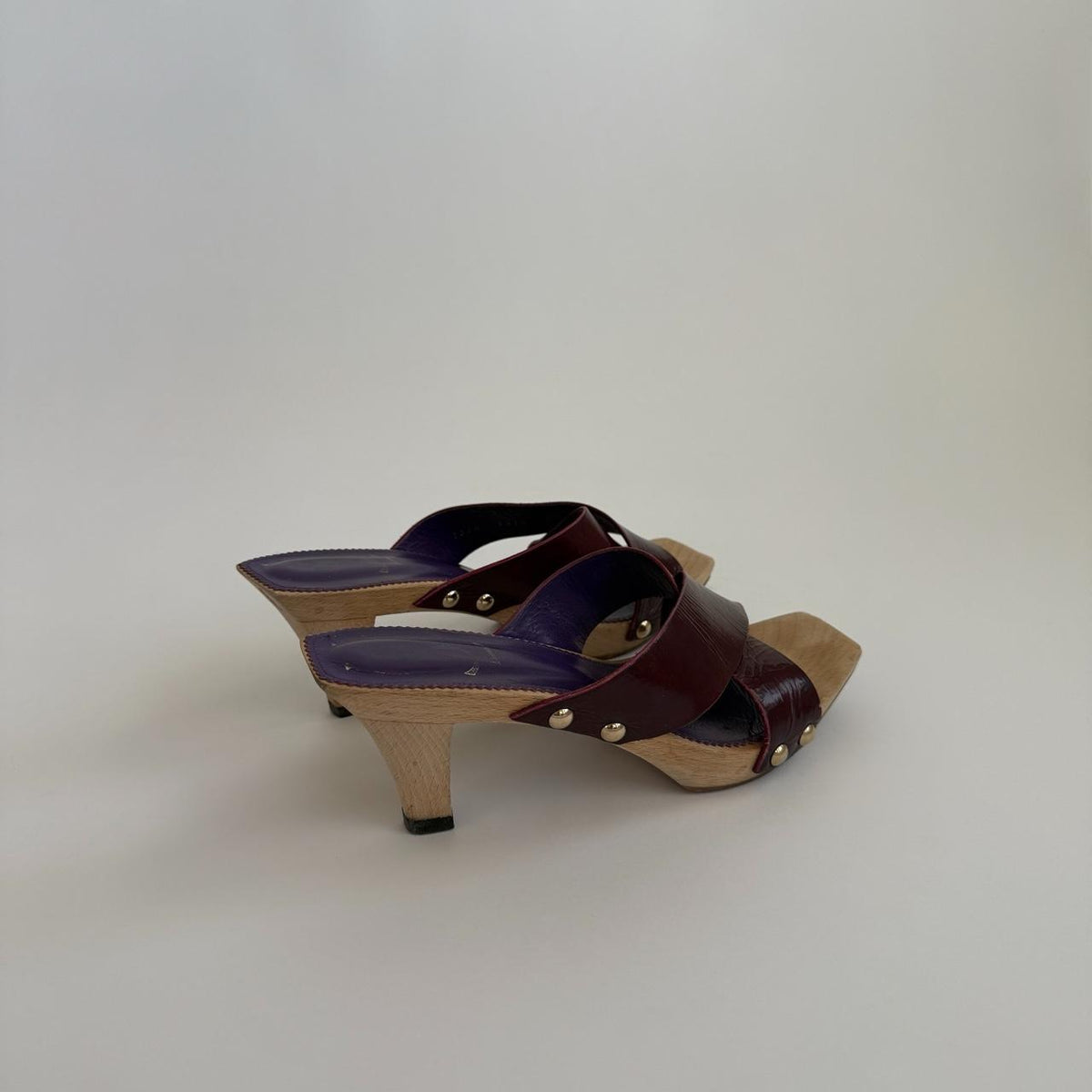 Yves Saint Laurent by Tom Ford Archival Wood Clog Mules