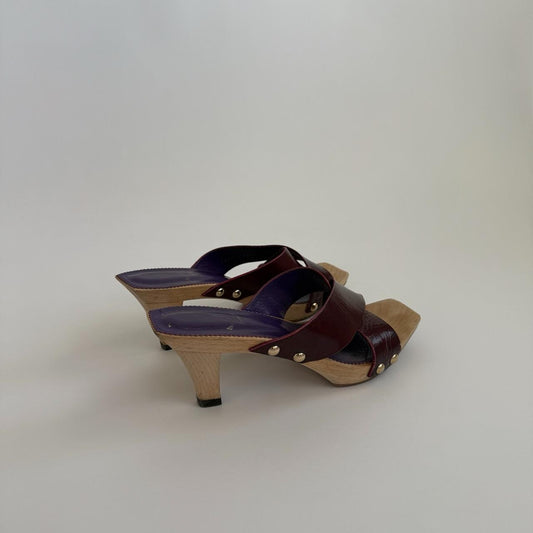 Yves Saint Laurent by Tom Ford Archival Wood Clog Mules