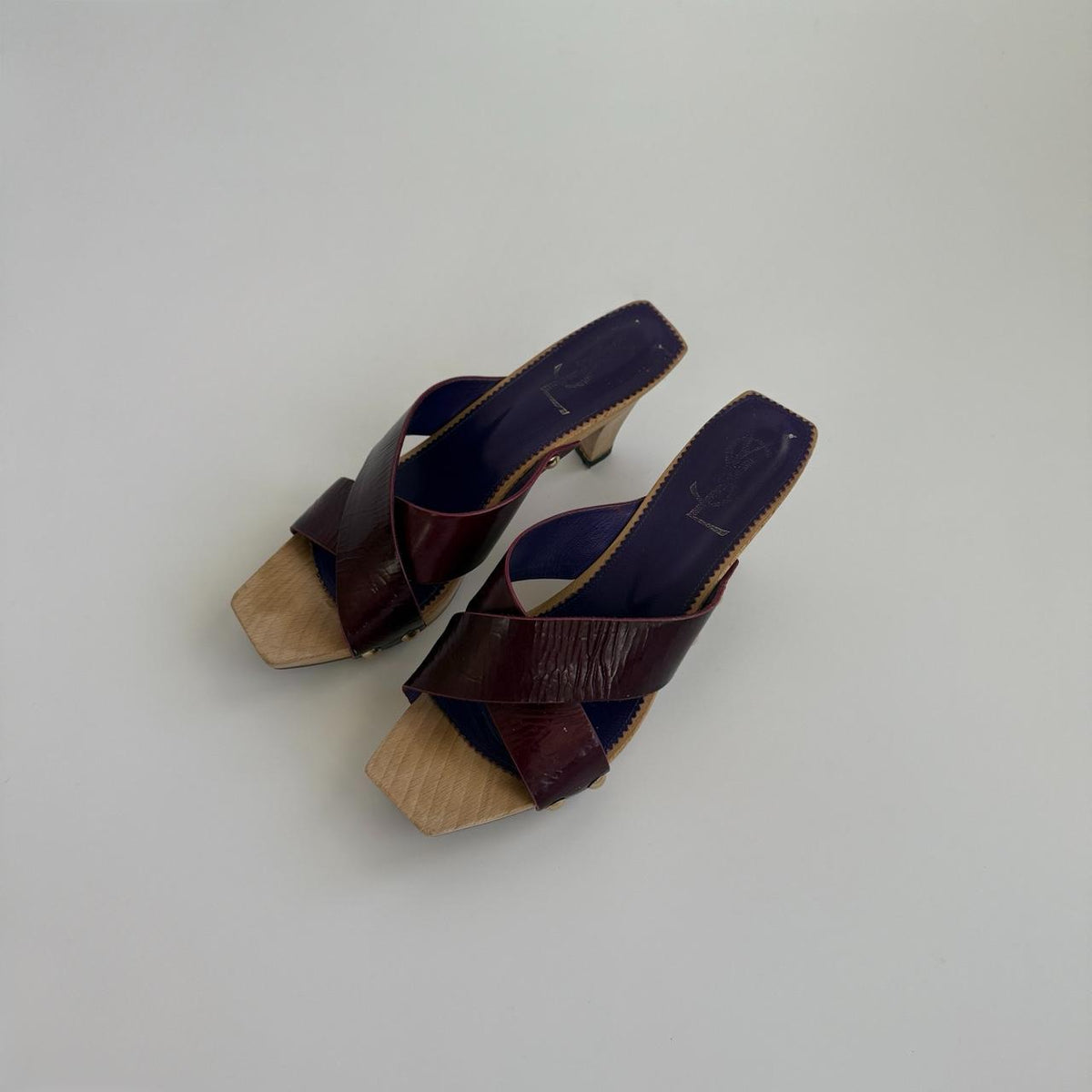 Yves Saint Laurent by Tom Ford Archival Wood Clog Mules