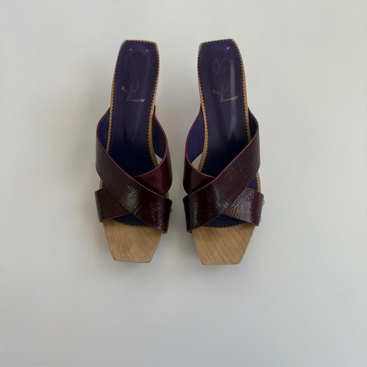Yves Saint Laurent by Tom Ford Archival Wood Clog Mules