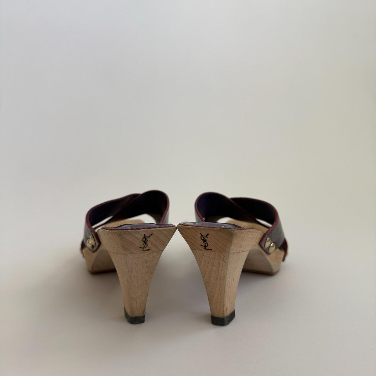 Yves Saint Laurent by Tom Ford Archival Wood Clog Mules