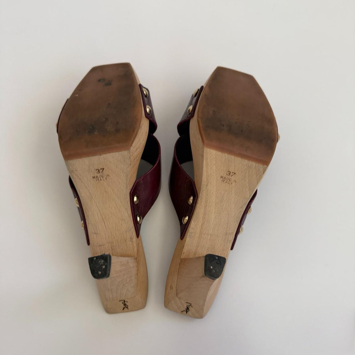 Yves Saint Laurent by Tom Ford Archival Wood Clog Mules