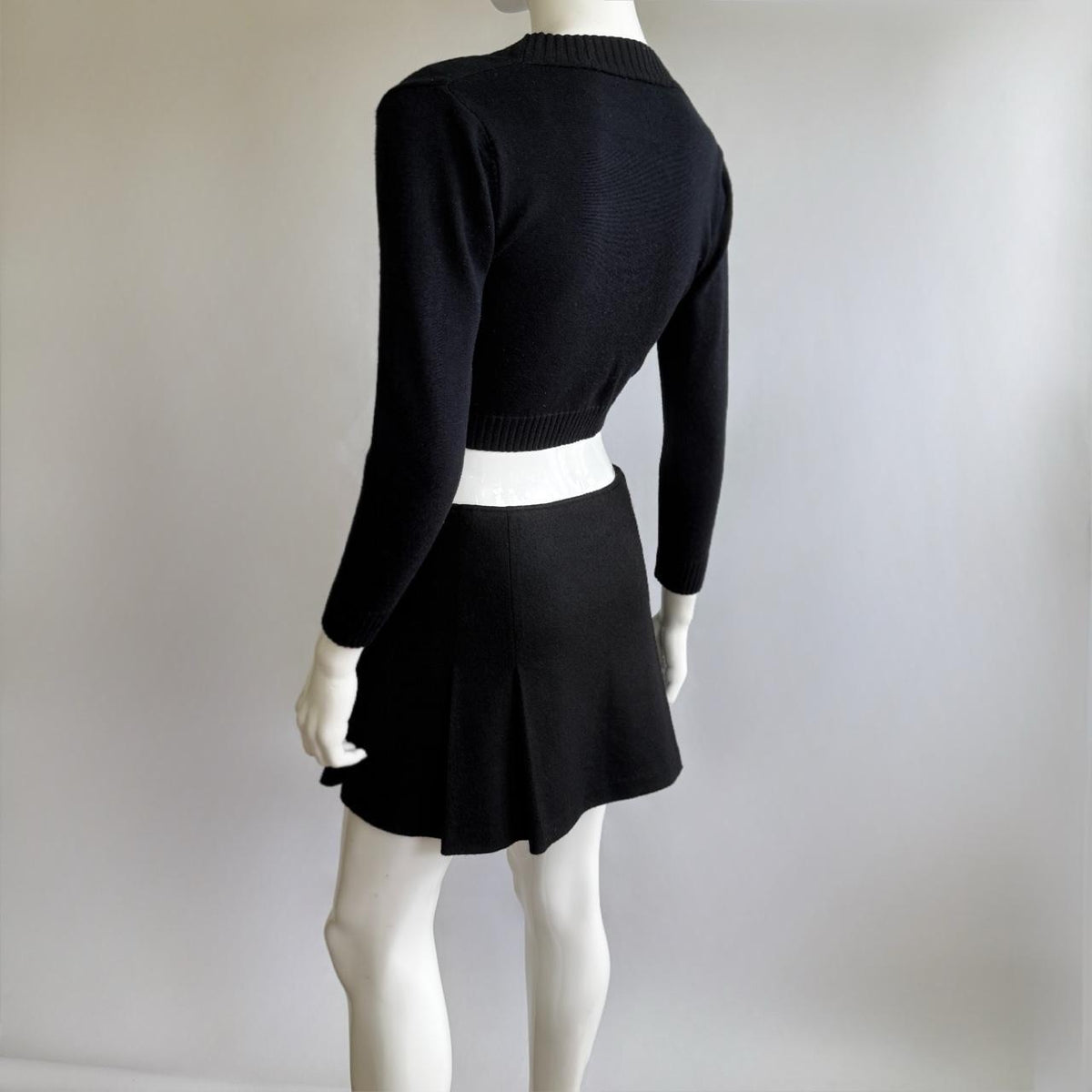 Burberry Blue Label Vintage Black Wool Pleated Skirt