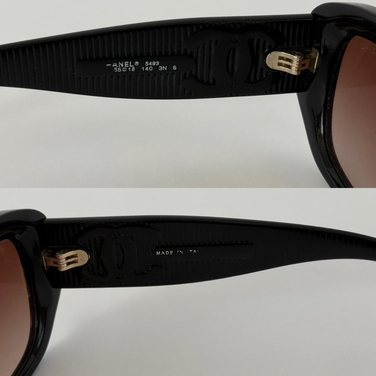 Chanel 5493 Oversized Black with Gold CC Sunglasses