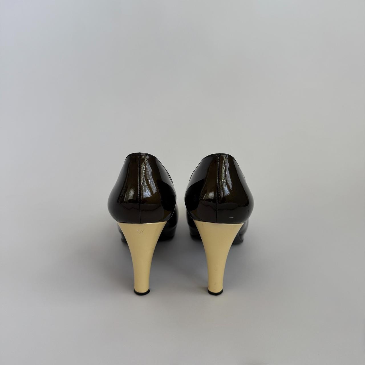 Chanel Vintage 1990s Metallic Dark Brown & Cream Cap-Toe Pumps