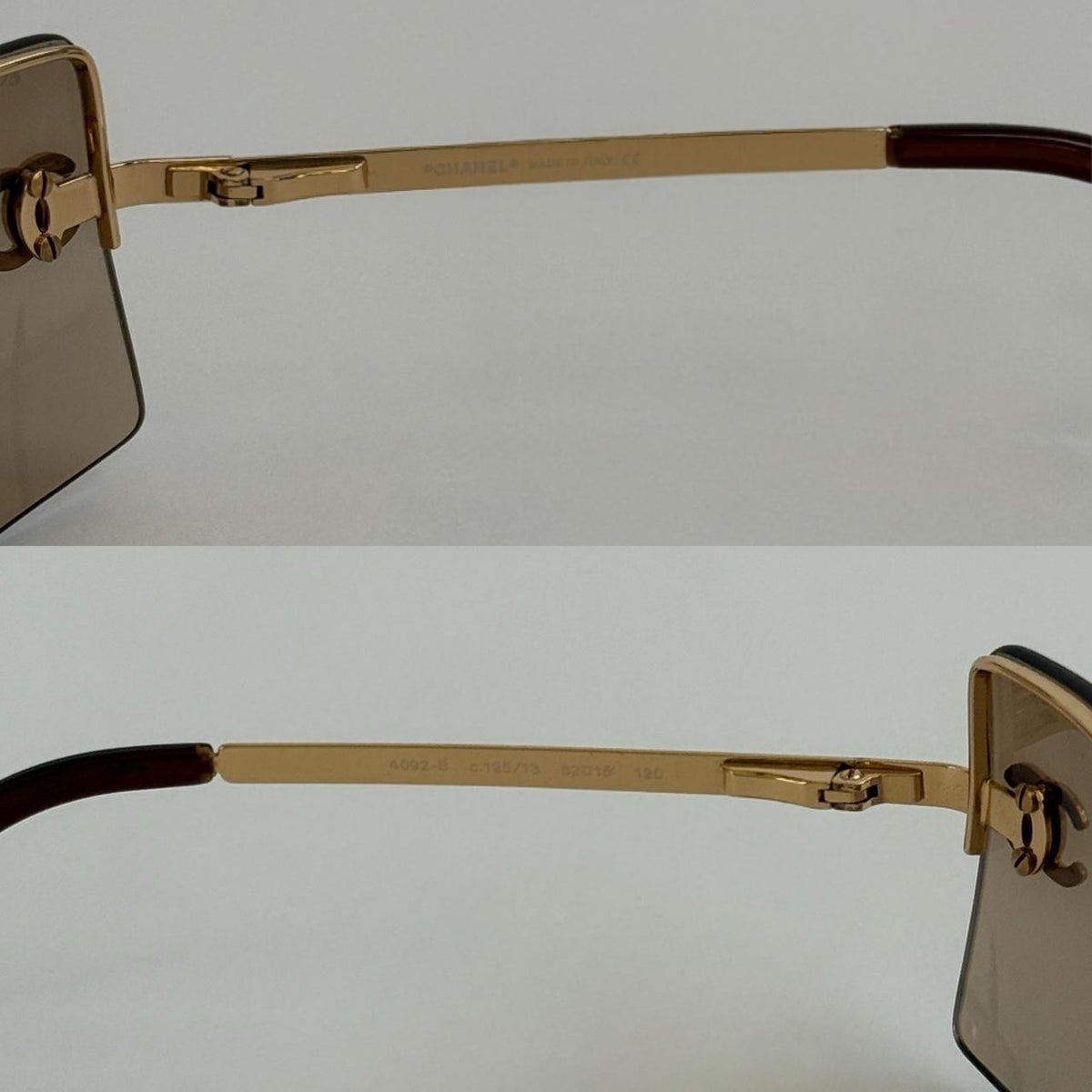 Chanel Vintage Rhinestone Rimless Sunglasses