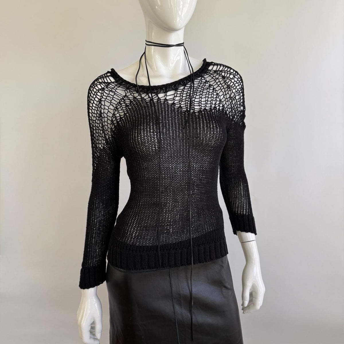 Cop.Copine Open-Knit Mesh Sweater Top