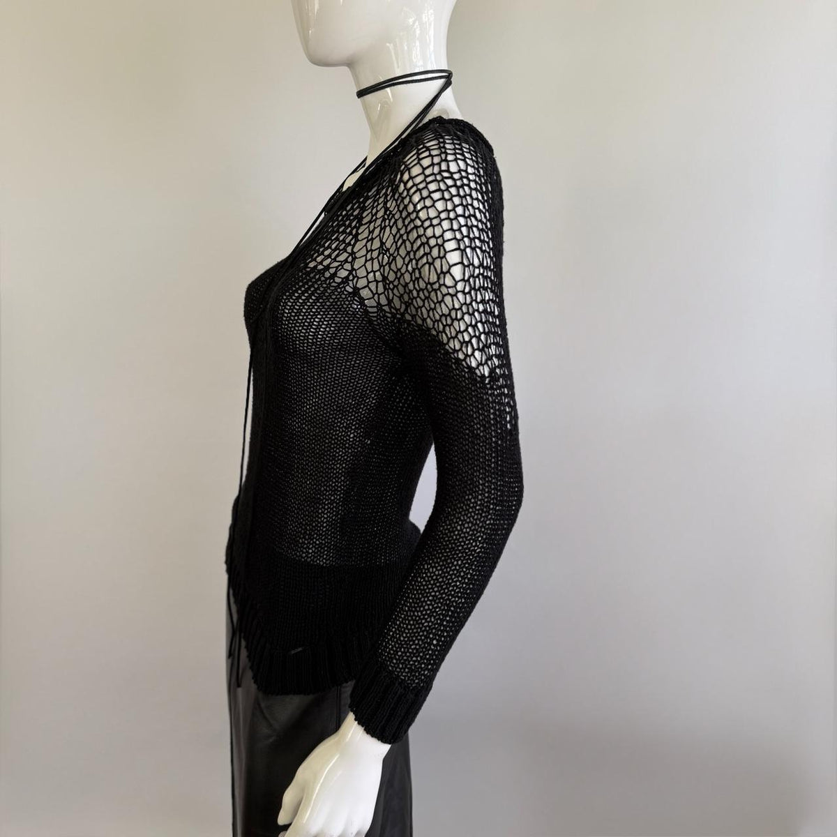 Cop.Copine Open-Knit Mesh Sweater Top