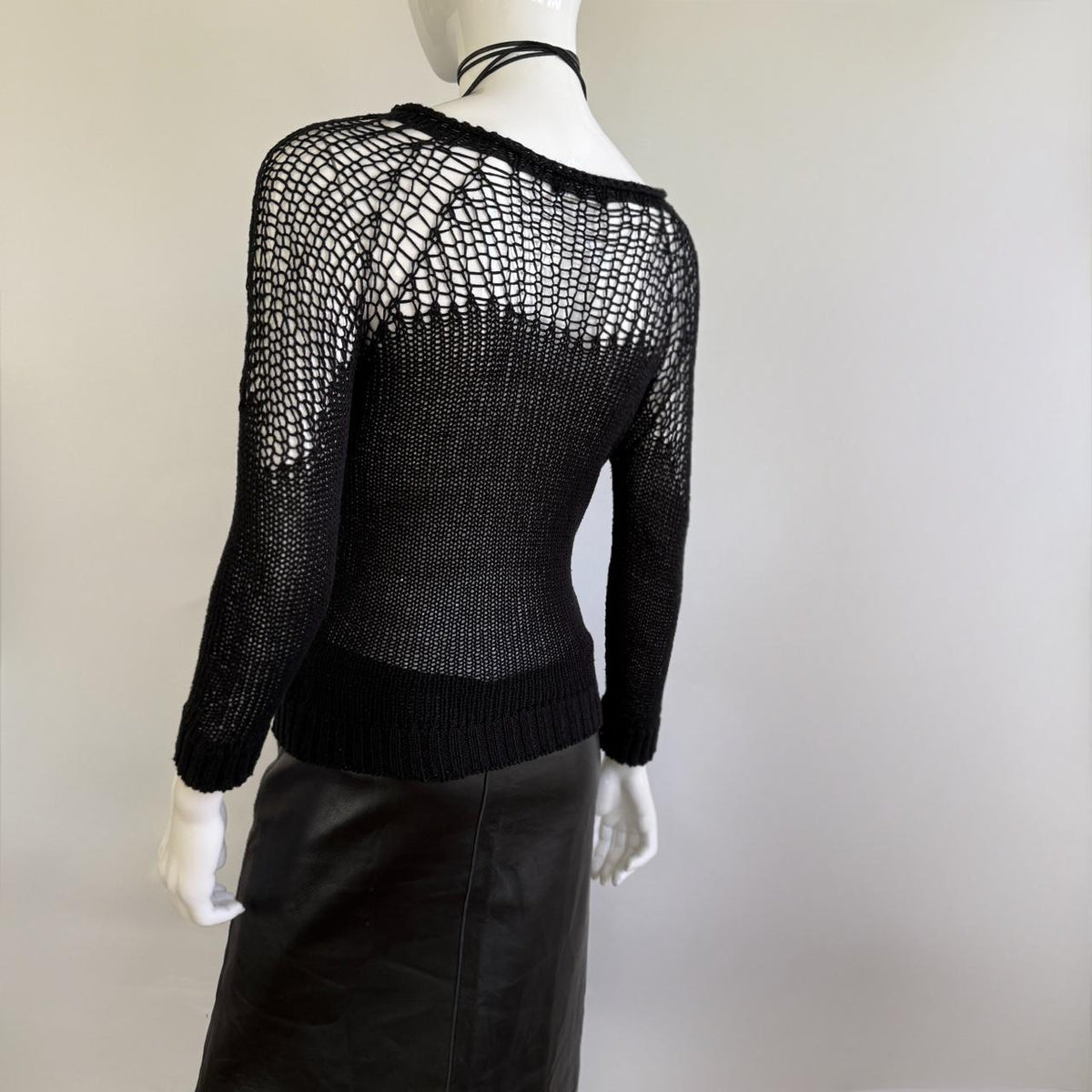 Cop.Copine Open-Knit Mesh Sweater Top