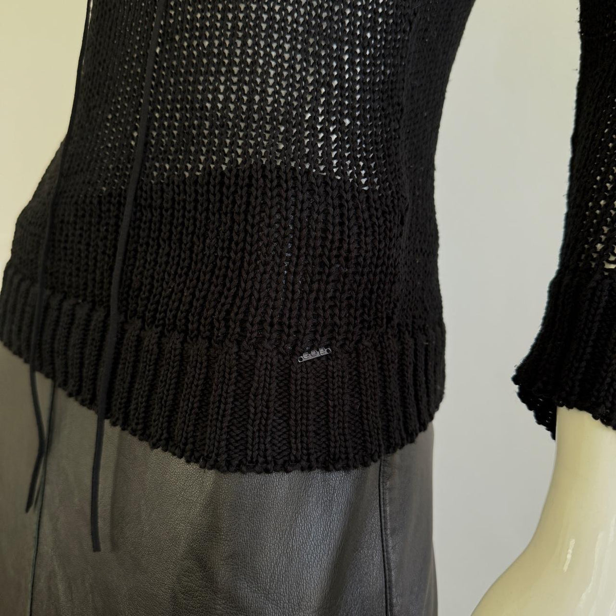 Cop.Copine Open-Knit Mesh Sweater Top
