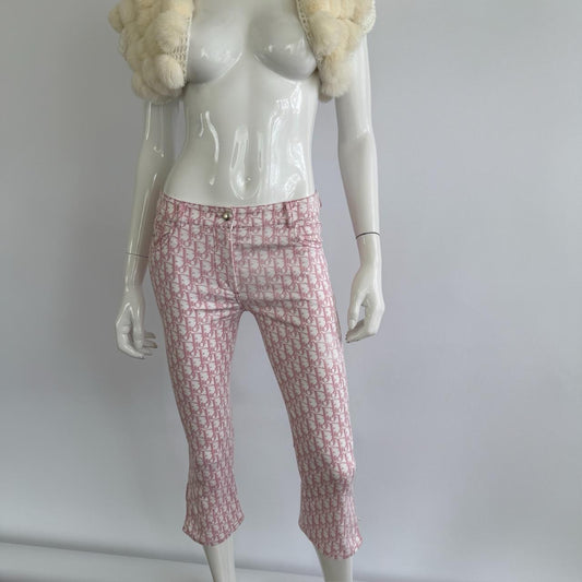 Christian Dior Spring/Summer 2004 Pink Monogram Trotter Capri Pants