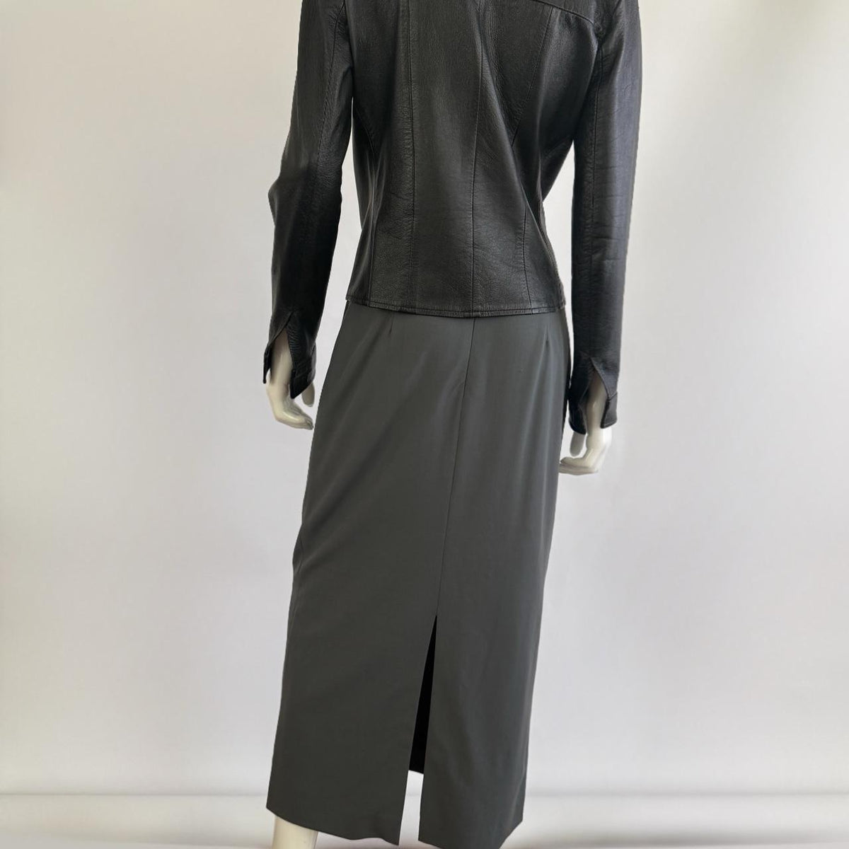 Emporio Armani Vintage 90s Charcoal Gray Maxi Skirt