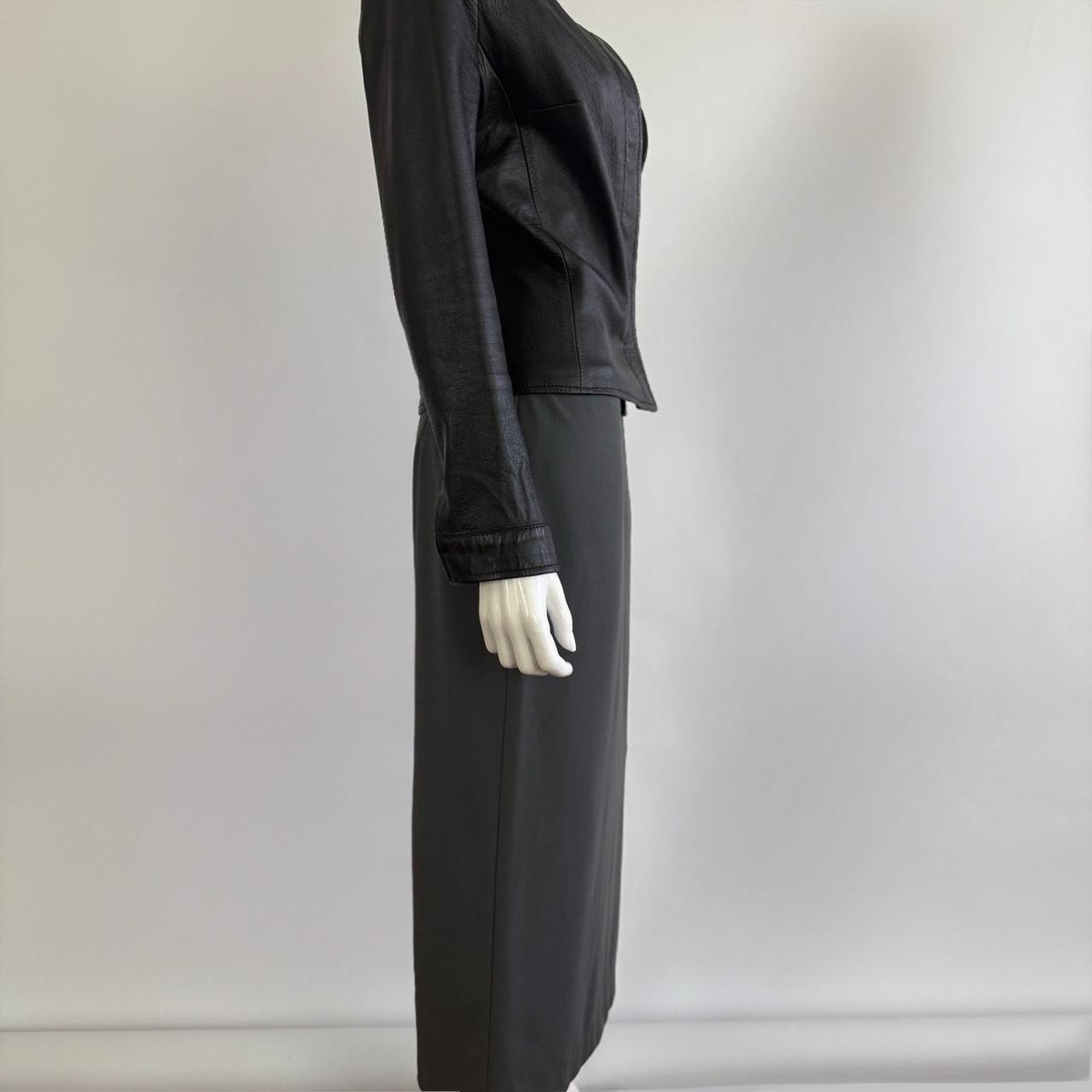 Emporio Armani Vintage 90s Charcoal Gray Maxi Skirt