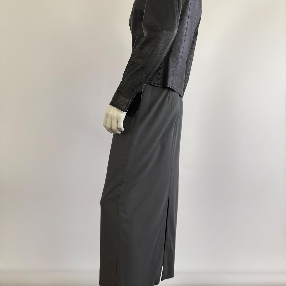 Emporio Armani Vintage 90s Charcoal Gray Maxi Skirt