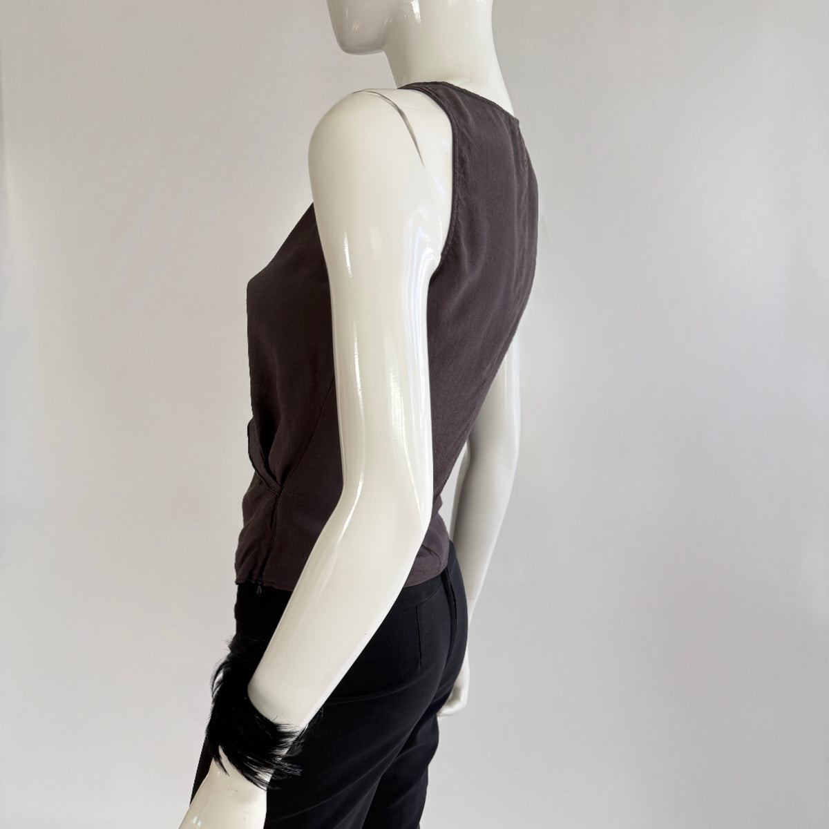 Emporio Armani Vintage Silk V-Neck Wrap Top