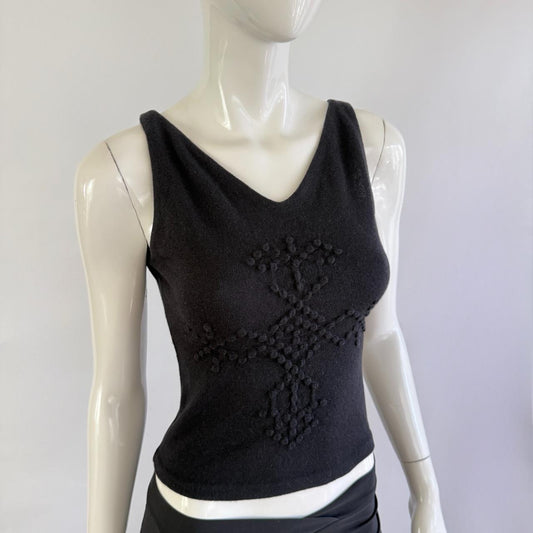 Fendi Jeans Vintage 90s Knit Cross Tank Top