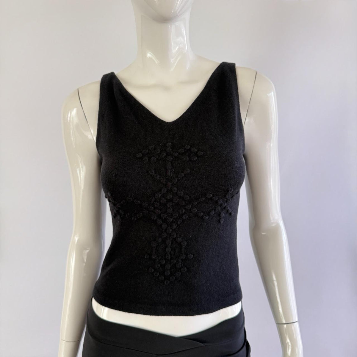 Fendi Jeans Vintage 90s Knit Cross Tank Top