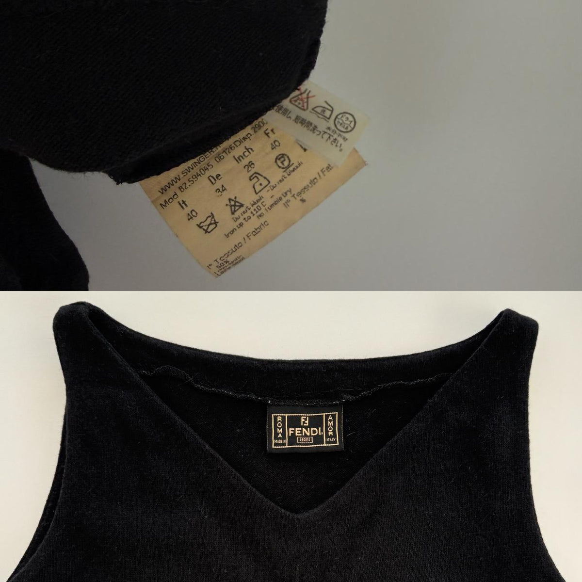 Fendi Jeans Vintage 90s Knit Cross Tank Top
