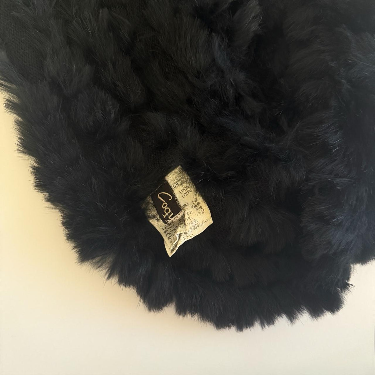 Genuine Rabbit Fur Japanese Vintage Black Knitted Bolero Shrug