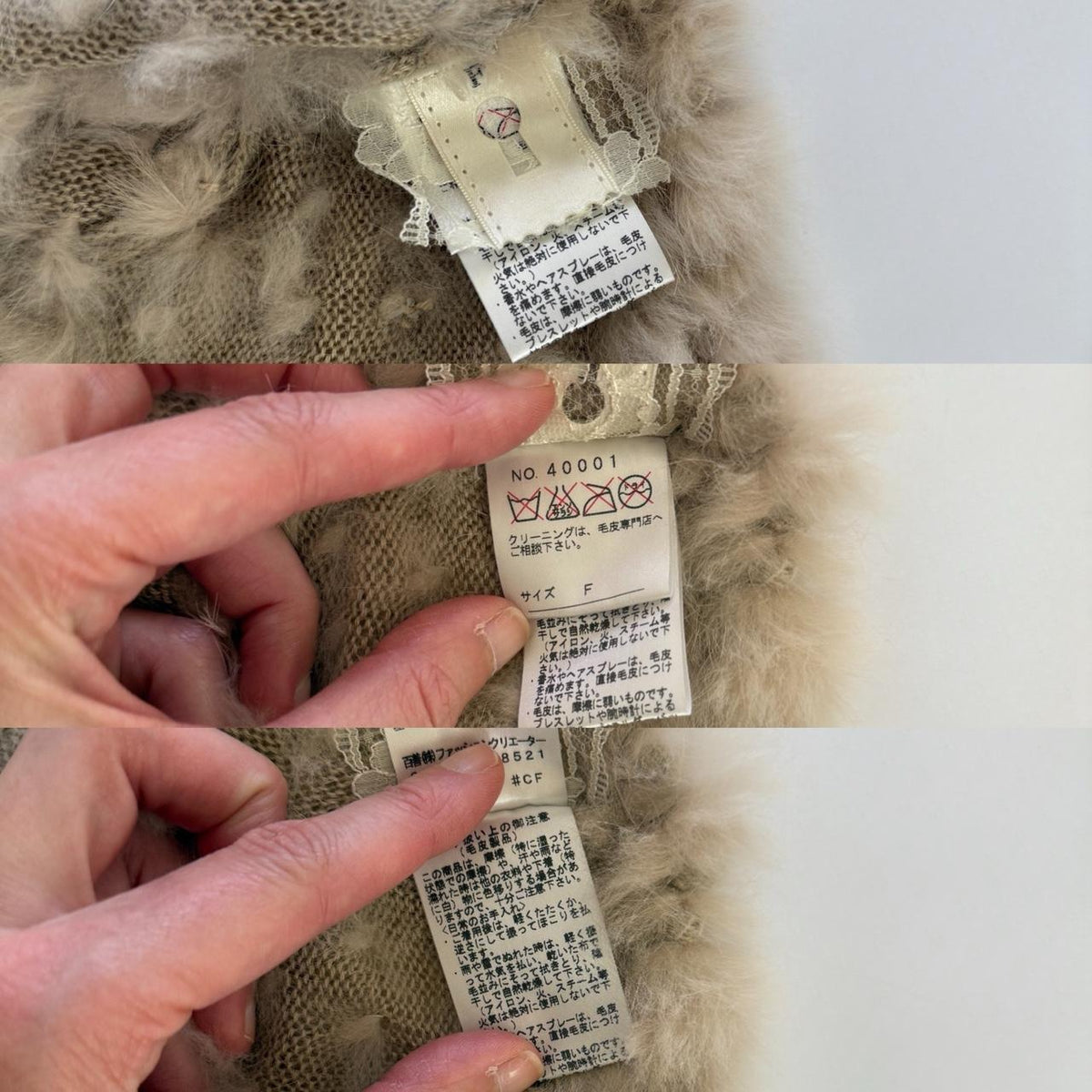 Genuine Rabbit Fur Japanese Vintage Tan Knitted Bolero Shrug