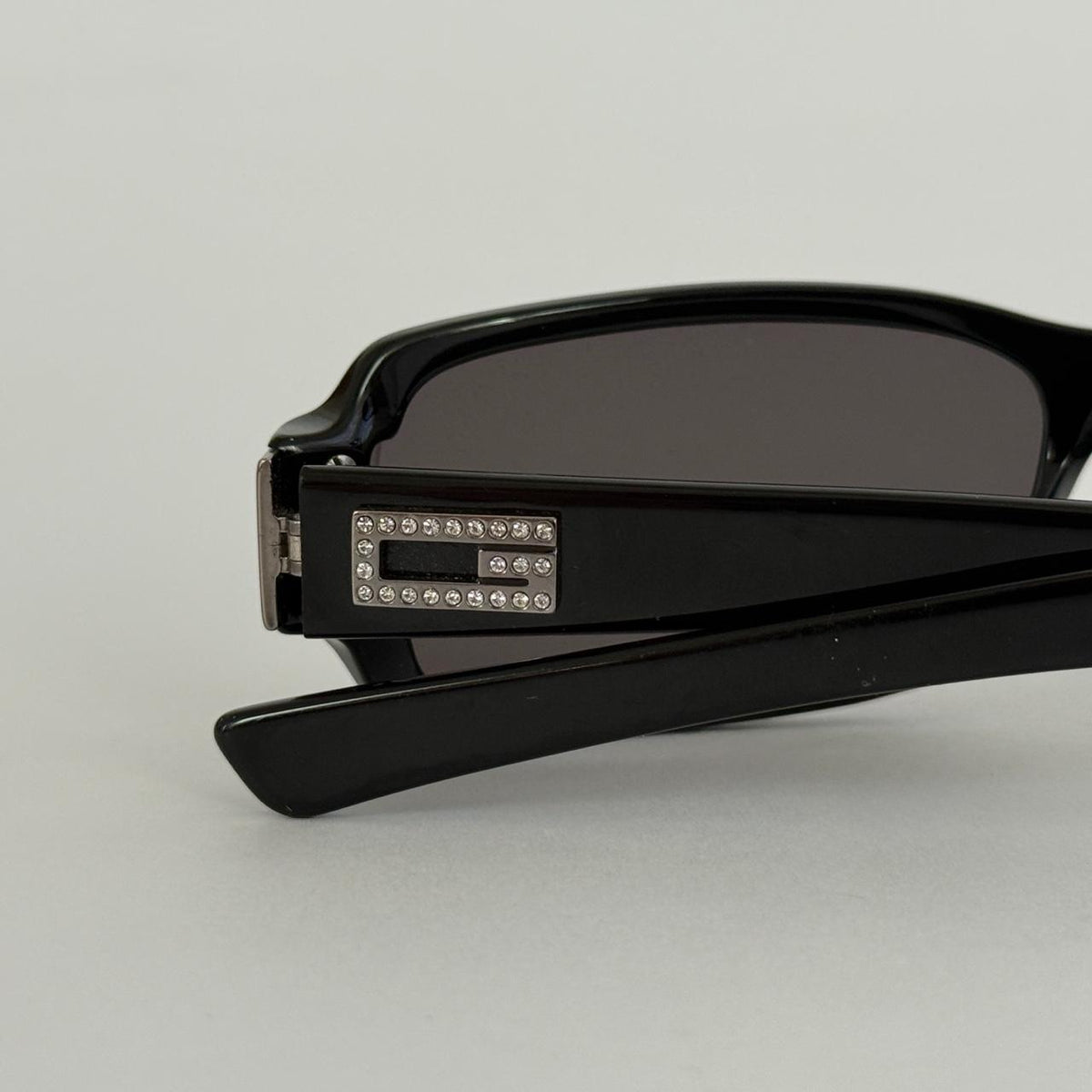 Gucci Tom Ford 90s Strass Black Rectangular Sunglasses