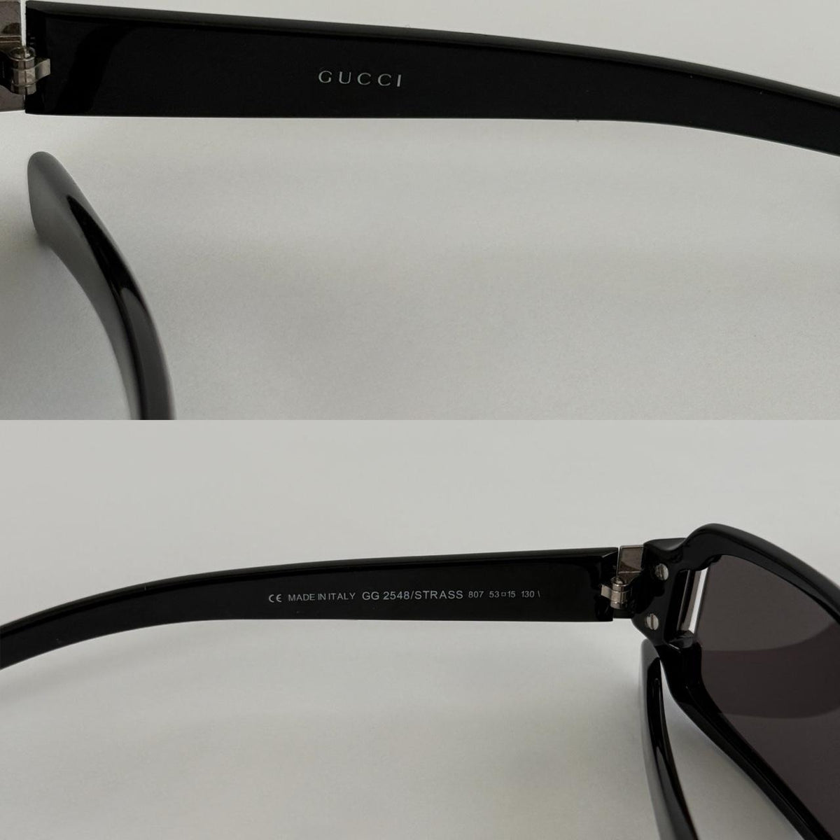 Gucci Tom Ford 90s Strass Black Rectangular Sunglasses