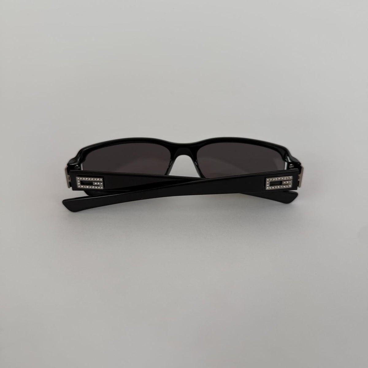 Gucci Tom Ford 90s Strass Black Rectangular Sunglasses