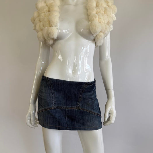 John Galliano Vintage Micro Mini Denim Skirt