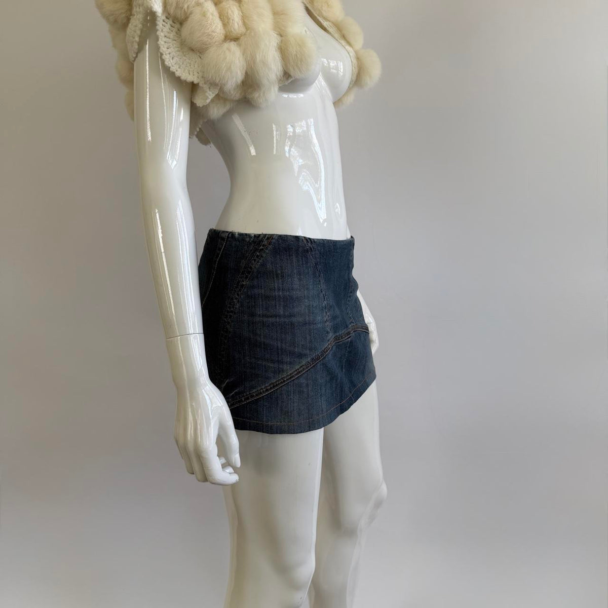 John Galliano Vintage Micro Mini Denim Skirt